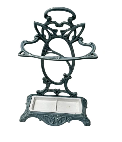 Art Nouveau Enameled Iron Umbrella Stand, 1900s